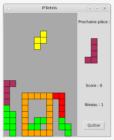 Capture d'écran de ptetris